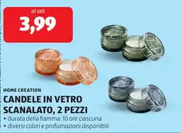 ALDI Home creation candele in vetro scanalato offerta