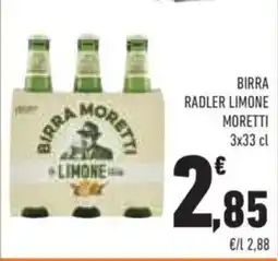 Conad Birra Moretti Radler Limone offerta