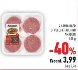 Conad Hamburger di pollo e tacchino Amadori offerta