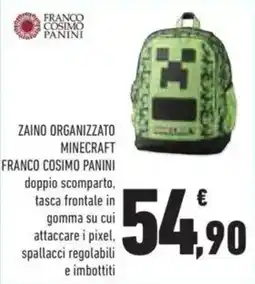 Conad Zaino Organizzato Minecraft Franco Cosimo Panini offerta