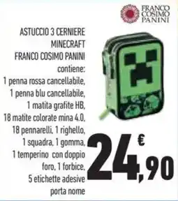 Conad ASTUCCIO 3 CERNIERE MINECRAFT FRANCO COSIMO PANINI offerta
