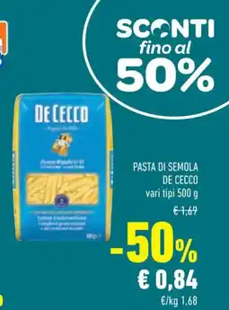 Conad Pasta di semola De Cecco offerta