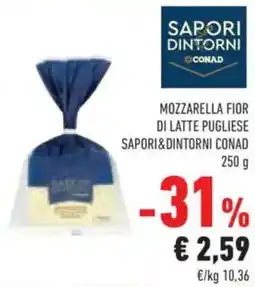 Conad Mozzarella fior di latte pugliese Sapori&Dintorni Conad offerta