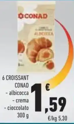 Conad CROISSANT CONAD albicocca crema cioccolato offerta