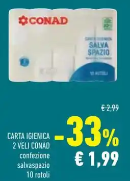 Conad CARTA IGIENICA 2 VELI CONAD offerta