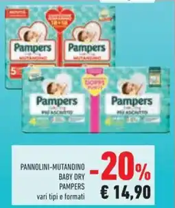 Conad Pannolini-Mutandino Baby Dry Pampers offerta