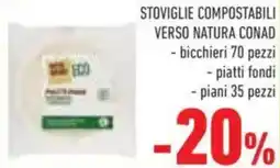 Conad Stoviglie compostabili Verso Natura Conad offerta