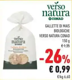 Conad Gallette di mais biologiche Verso Natura offerta