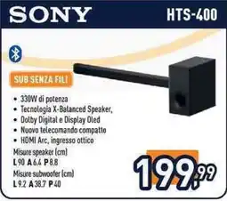Unieuro Sony HTS-400 offerta
