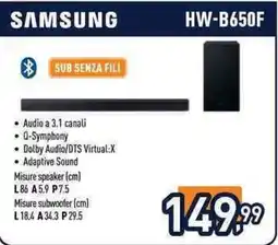 Unieuro Samsung HW-B650F offerta