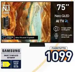Unieuro Samsung smart tv neo qled QE75QN7OF offerta