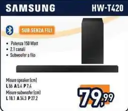 Unieuro SAMSUNG HW-T420 offerta