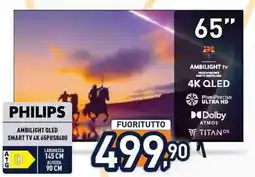 Unieuro PHILIPS AMBILIGHT QLED SMART TV 4K 65PUS8400 offerta