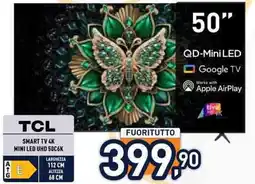 Unieuro TCL SMART TV 4K MINI LED UHD 50C6K offerta