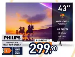Unieuro PHILIPS AMBILIGHT QLED SMART TV 4K 43PUS8450 offerta