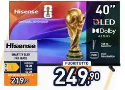 Unieuro Hisense smart tv qled FHD 40A5S offerta