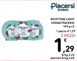Spazio Conad Ricottine Light Piacersi offerta