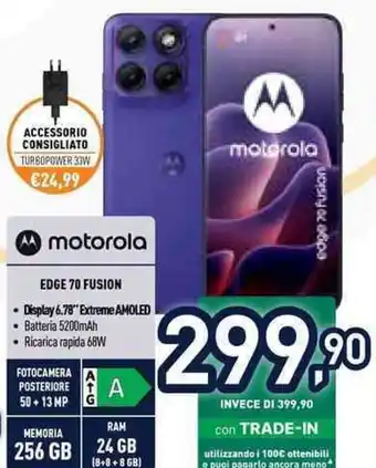 Unieuro motorola EDGE 70 FUSION offerta