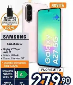 Unieuro SAMSUNG GALAXY A27 5G offerta