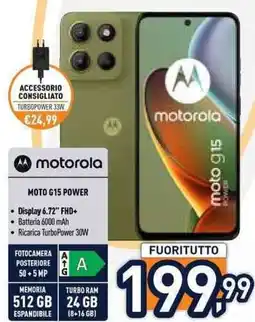 Unieuro motorola moto g15 power offerta
