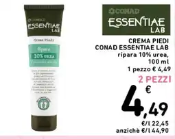 Spazio Conad Crema Piedi CONAD ESSENTIAE LAB offerta