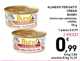 Spazio Conad Alimenti per gatti cream Bundy offerta