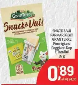 Crai Snack & Vai! Parmareggio Gran Terre offerta