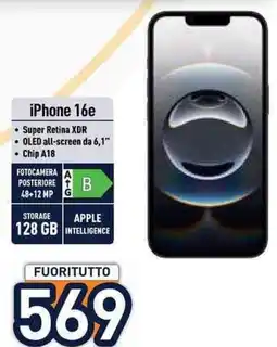 Unieuro iPhone 16e offerta