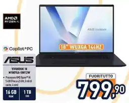 Unieuro Asus vivobook 18 M1807GA-S8012W offerta