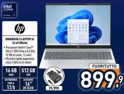 Unieuro hp OMNIBOOK 5 LAPTOP AI 16-af1004nlx offerta