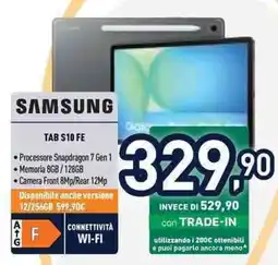 Unieuro SAMSUNG TAB S10 FE offerta