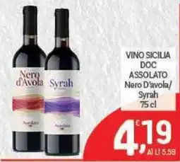 Crai Vino Sicilia DOC Assolato Nero D'avola/Syrah offerta