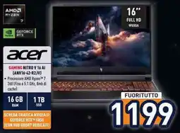 Unieuro Acer Gaming Nitro V 16 AI offerta