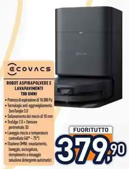 Unieuro EcoVacs Robot Aspirapolvere e Lavapavimenti T80 OMNI offerta