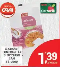 Crai Croissant con granella di zucchero Crai offerta