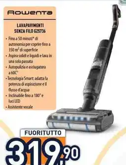 Unieuro Rowenta Lavapavimenti Senza Filo GZ5736 offerta