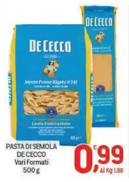 Crai Pasta di semola De Cecco offerta