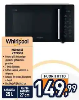 Unieuro Whirlpool Microonde MWP254SB offerta