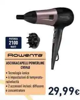 Unieuro Rowenta Asciugacapelli Powerline CV5940 offerta