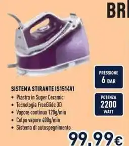Unieuro SISTEMA STIRANTE IS1514VI offerta