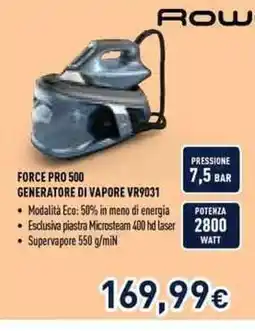 Unieuro ROW GENERATORE DI VAPORE VR9031 offerta