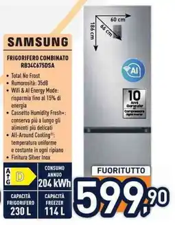 Unieuro SAMSUNG FRIGORIFERO COMBINATO RB34C675DSA offerta