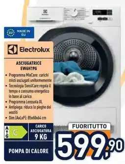 Unieuro Electrolux ASCIUGATRICE EW6H19G offerta
