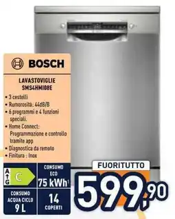 Unieuro BOSCH LAVASTOVIGLIE SMS4HMI08E offerta