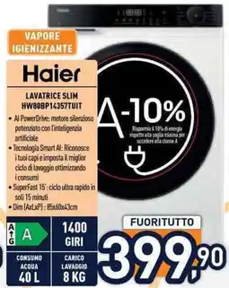 Unieuro Haier LAVATRICE SLIM offerta