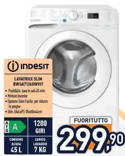 Unieuro LAVATRICE SLIM INDDESIT offerta