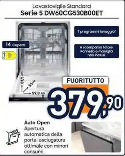 Unieuro Lavastoviglie Standard Serie 5 DW60CG530B00ET offerta