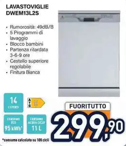 Unieuro LAVASTOVIGLIE DWEM13L2S offerta