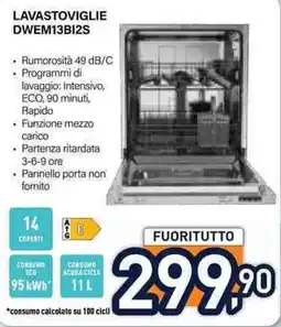 Unieuro Lavastoviglie DWEM13BI2S offerta