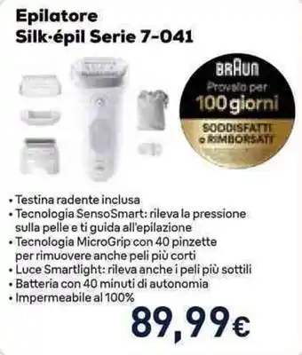 Unieuro Epilatore Silk·épil Serie 7-041 Braun offerta